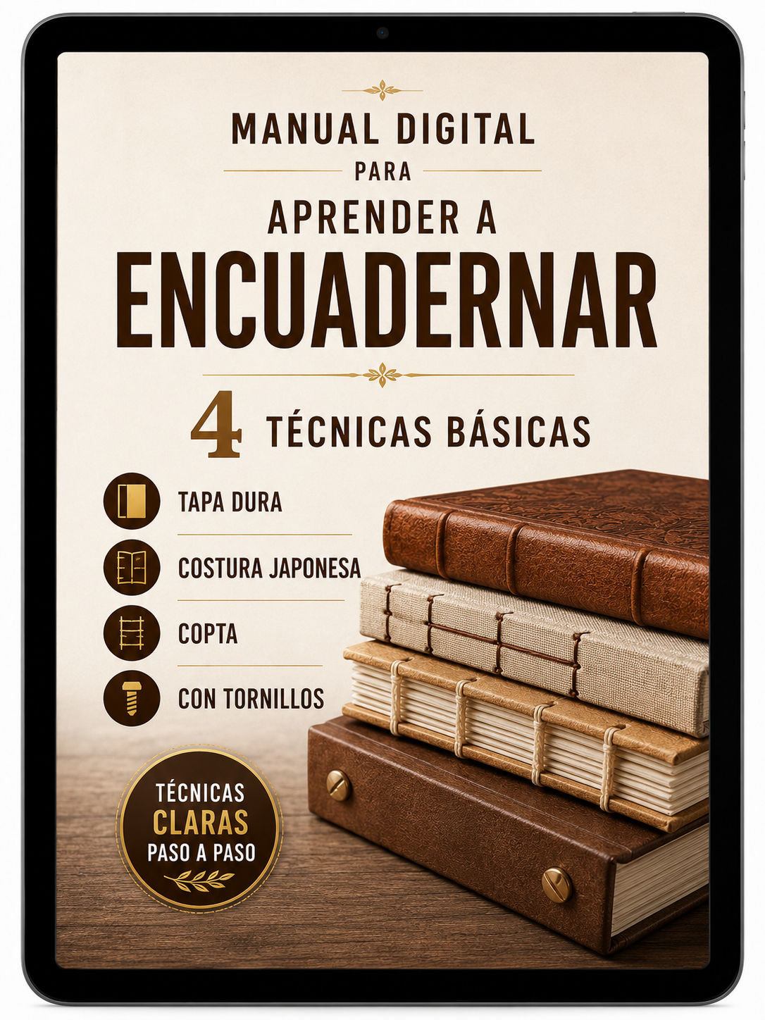 Domina las 4 Técnicas de Encuadernación + 4 Bonos de Regalo