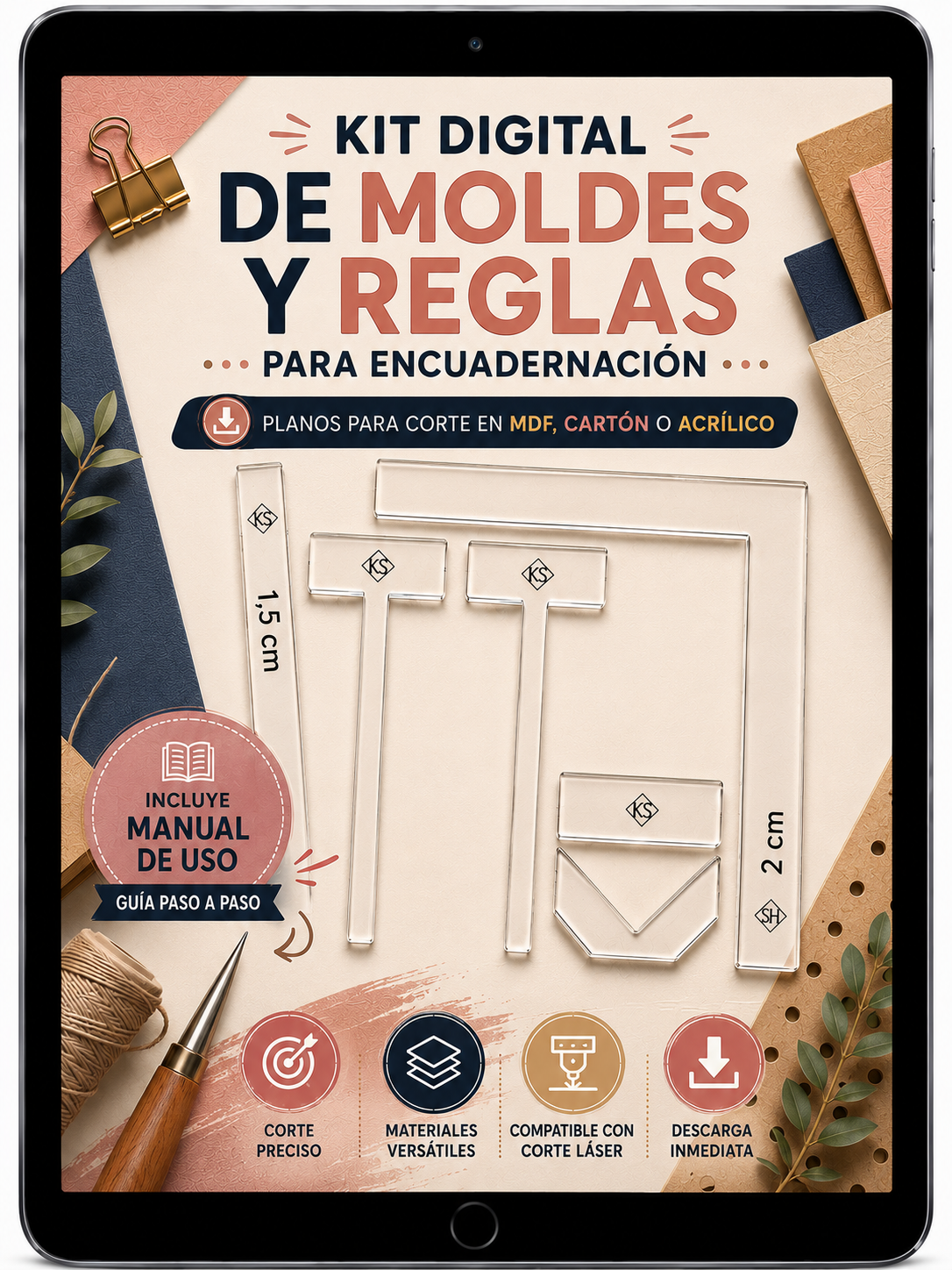 Kit de Moldes y Reglas para encuadernar